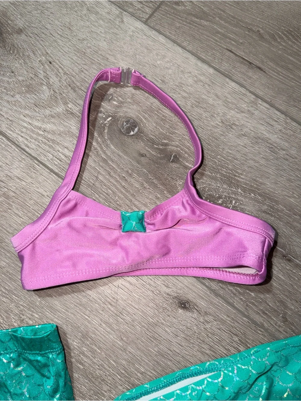 Cat & Jack Mermaid swimsuit Skirt Bikini Set with Purple Top 18 moths new